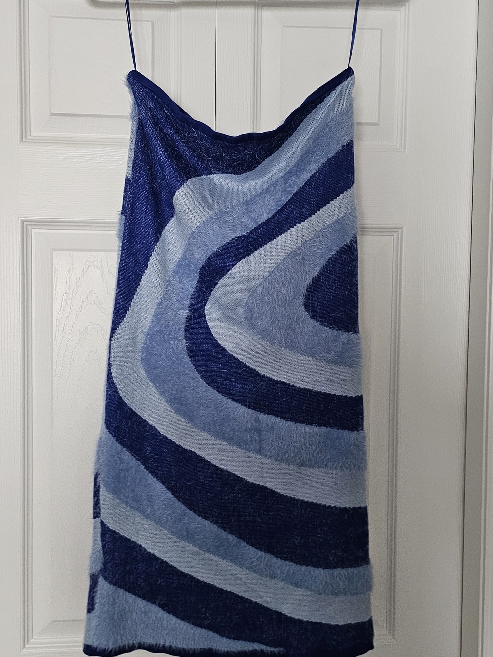 House of Sunny Two-Tone Blue Knit Top